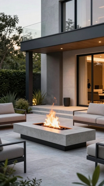 Modern Minimalist Fire Feature