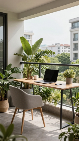 Multi Functional Balcony Workspace