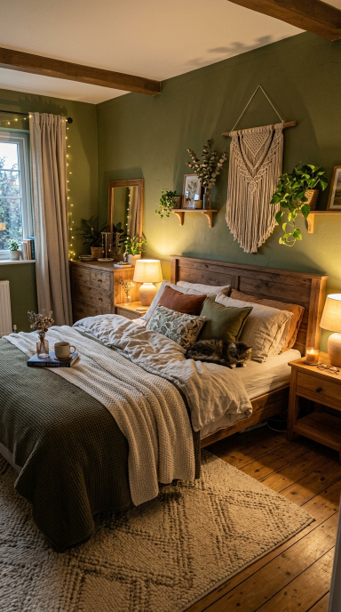 Olive Green Cozy Bedroom