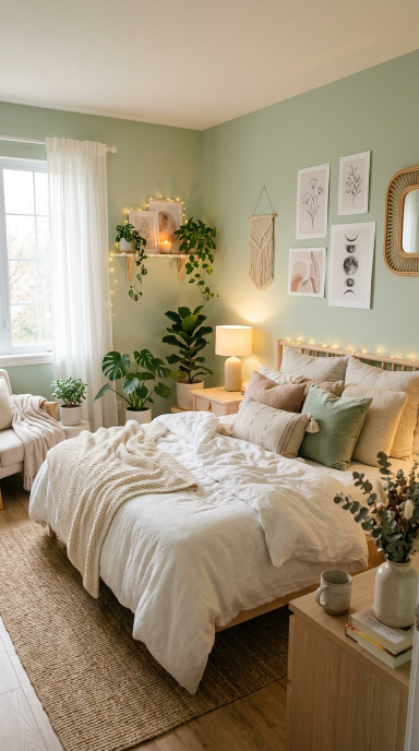 Pastel Green Soft Aesthetic Room