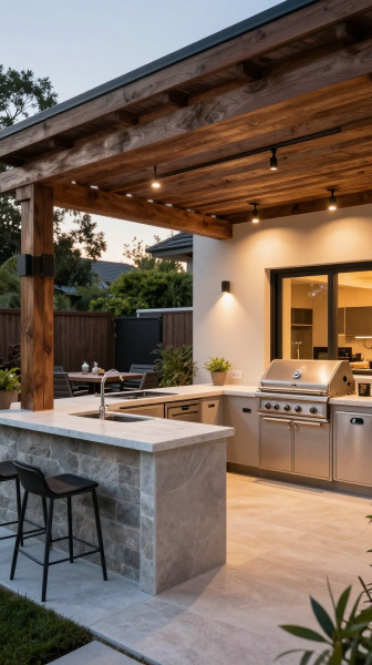 Pergola With Outdoor Kitchen