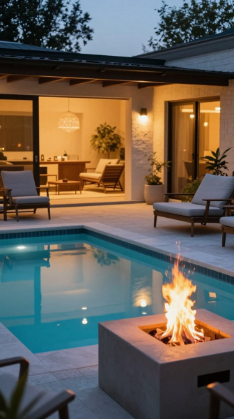 Plunge Pool with Fire Feature
