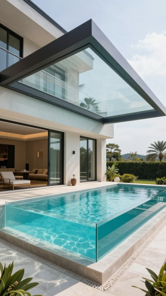 Plunge Pool with Glass Walls