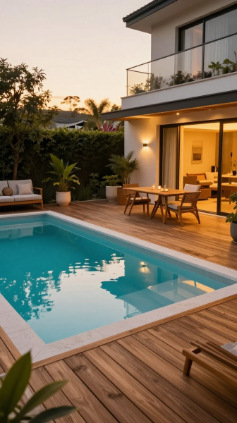 Plunge Pool with Wooden Deck