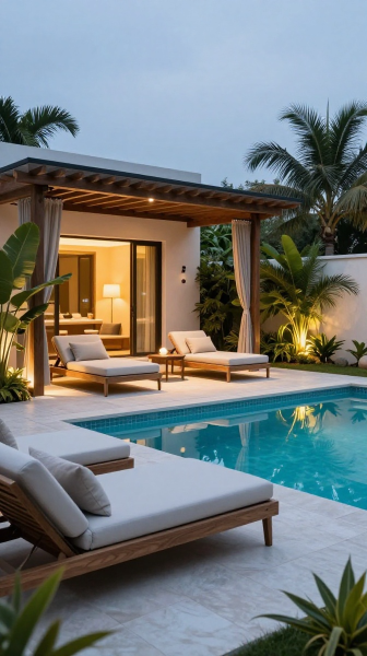 Poolside Pergola Lounge