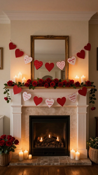 Romantic Fireplace Mantel Styling