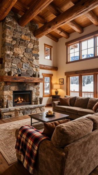 Rustic Cabin Inspired Living Room