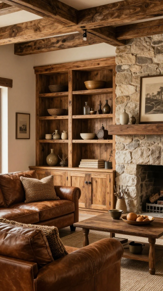Rustic Wood Shelving