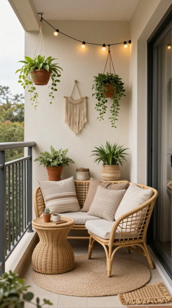 Small Boho Balcony Styling