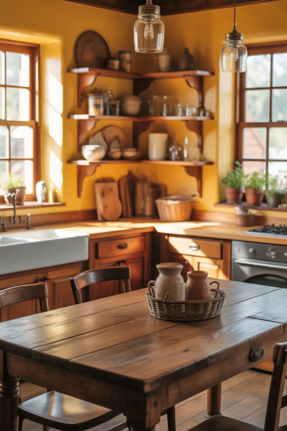 Small Kitchen with Yellow Touches
