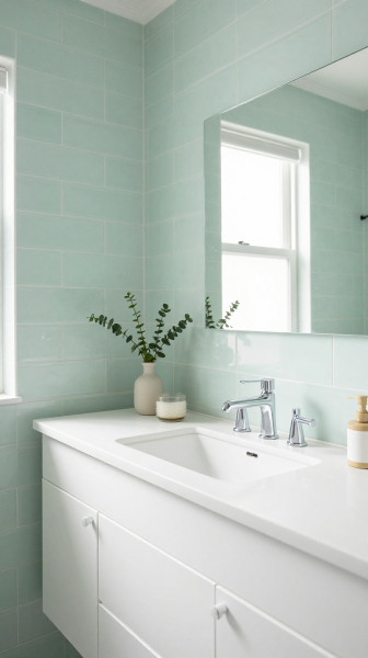 Soft Mint Green Tile Design