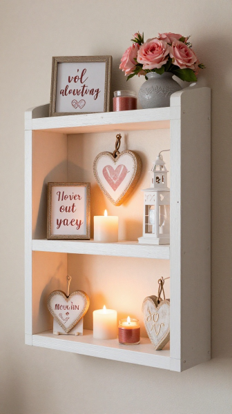Valentine Inspired Shelf Decor