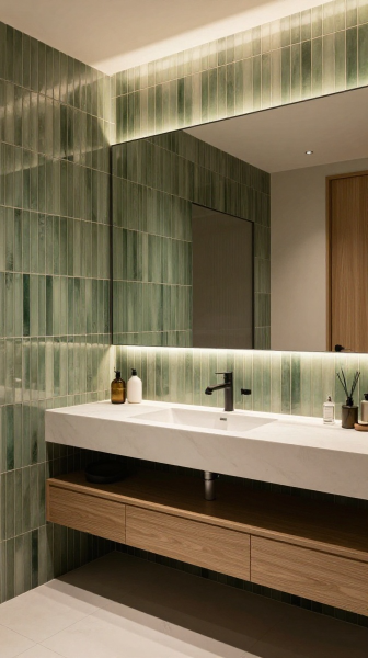 Vertical Green Tile Layout
