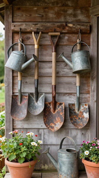 Vintage Garden Tool Wall Decor