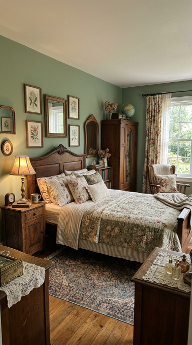 Vintage Green Bedroom