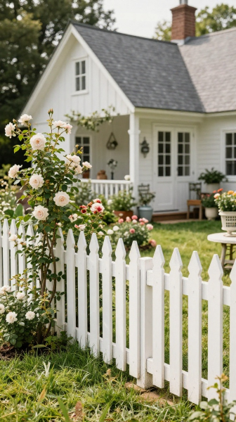 White Picket Garden Fence