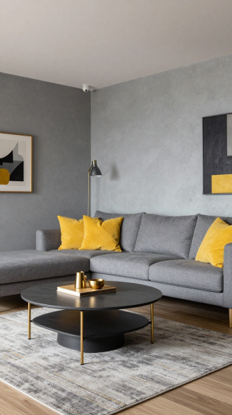 Yellow and Gray Contemporary Space