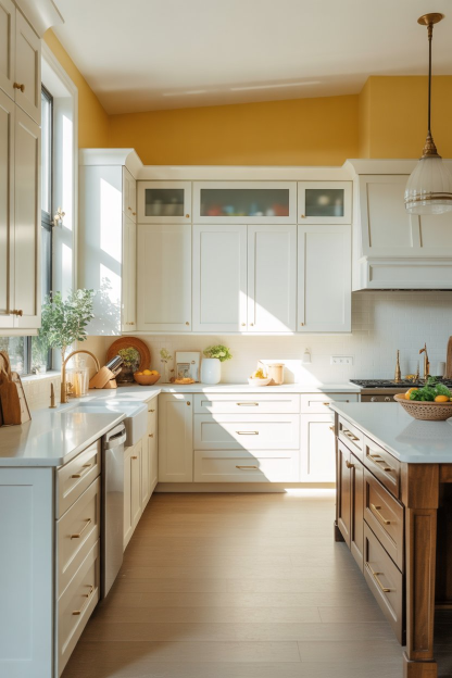 Yellow and White Kitchen Combo