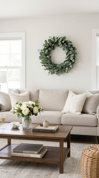 Display Decorative Spring Wreaths Indoors