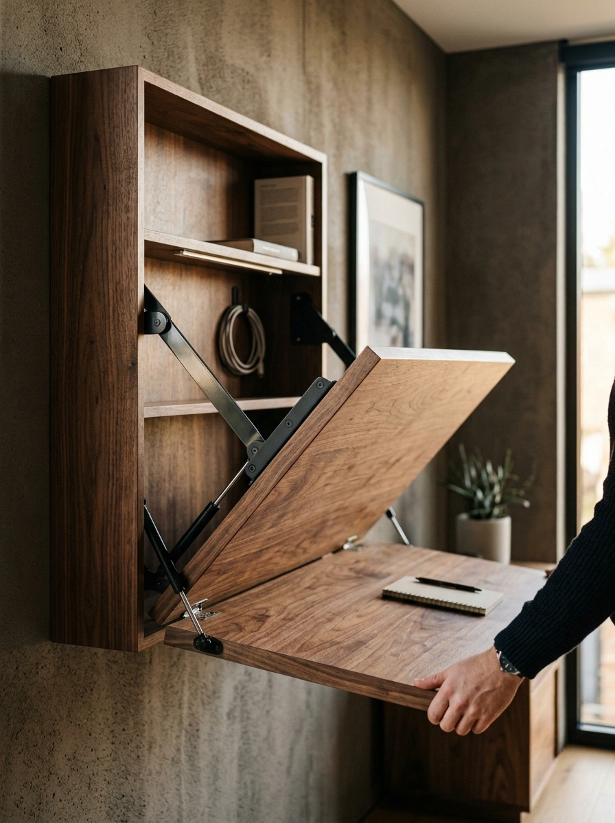 Desks That Fold Flat and Vanish When the Workday Ends