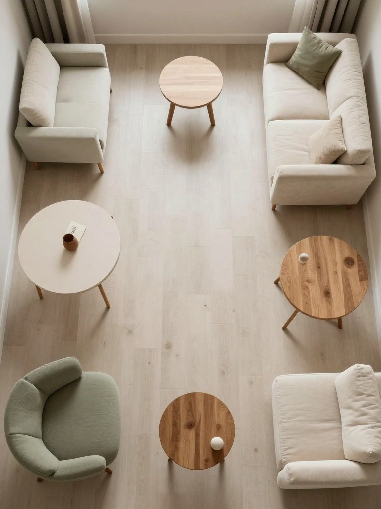 Furniture Zones That Fool the Eye Into Seeing Extra Square Footage