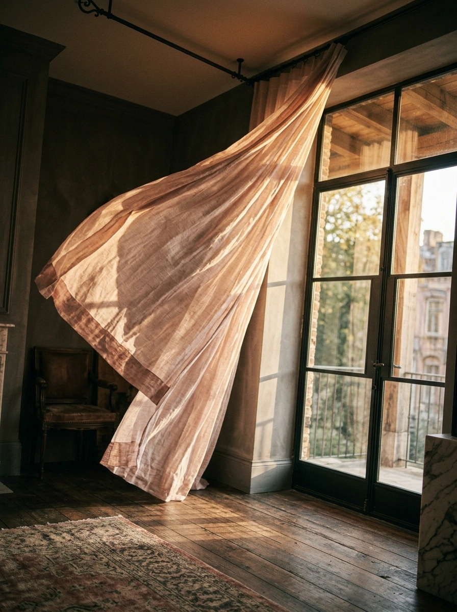 One Curtain Panel That Splits 200 Square Feet Into Two Believable Zones