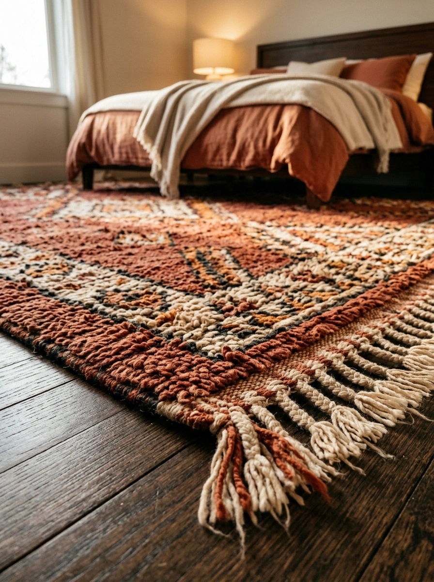 Rugs and Flooring Cues That Divide a Room Without Any Object at All
