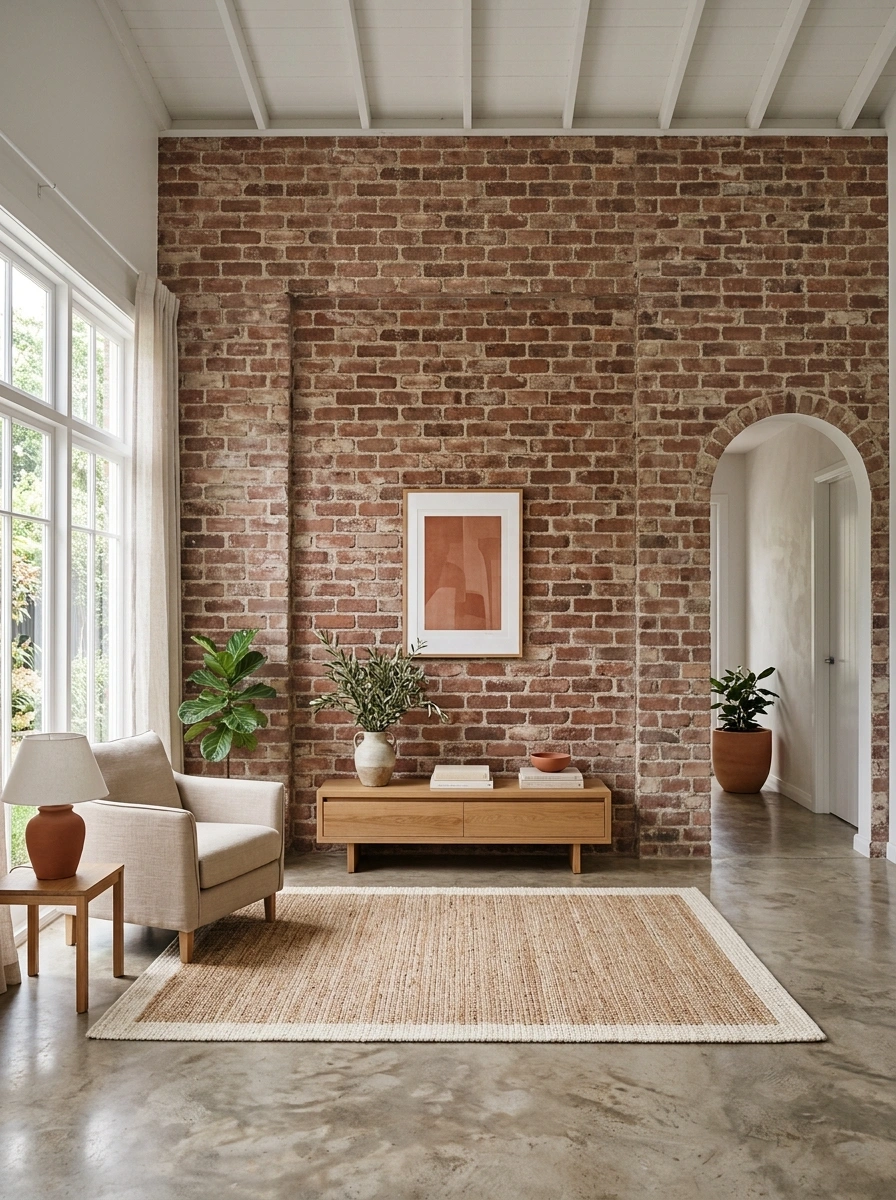Shelving That Floats Against Brick Without Drilling Into History