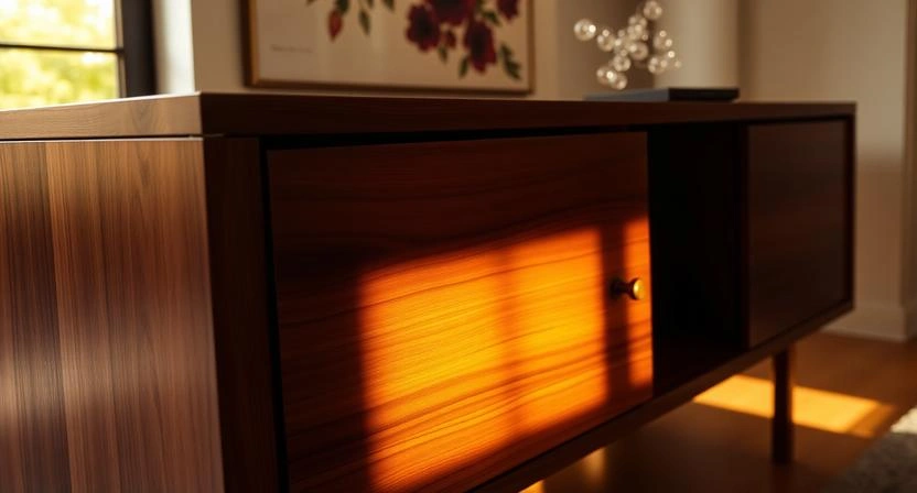 Warm Wood Tones That Anchor an Entire Studio Without Overwhelming It