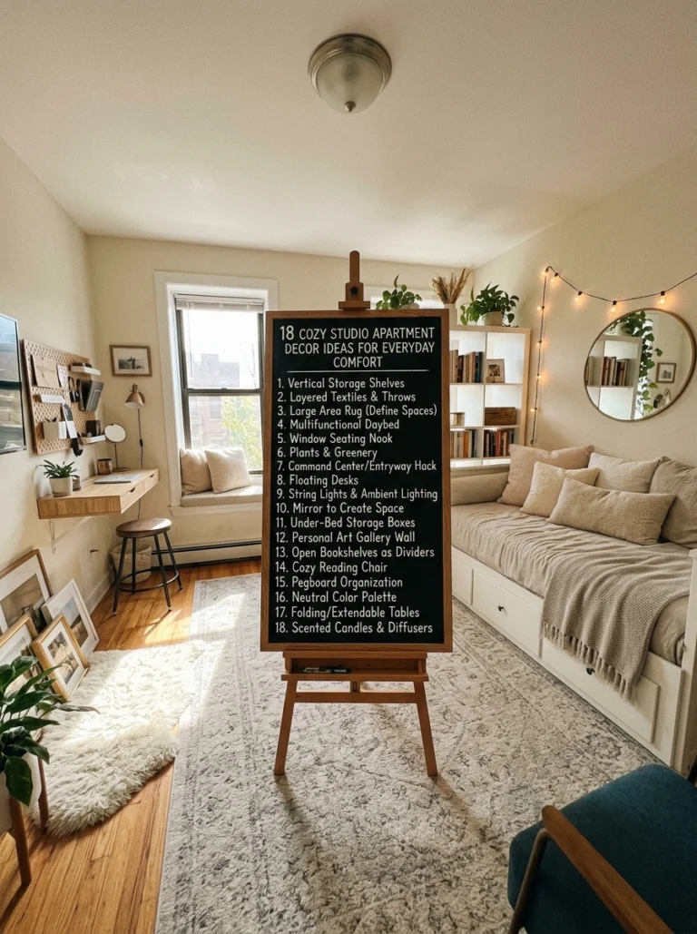 18 Cozy Studio Apartment Decor Ideas for Everyday Comfort