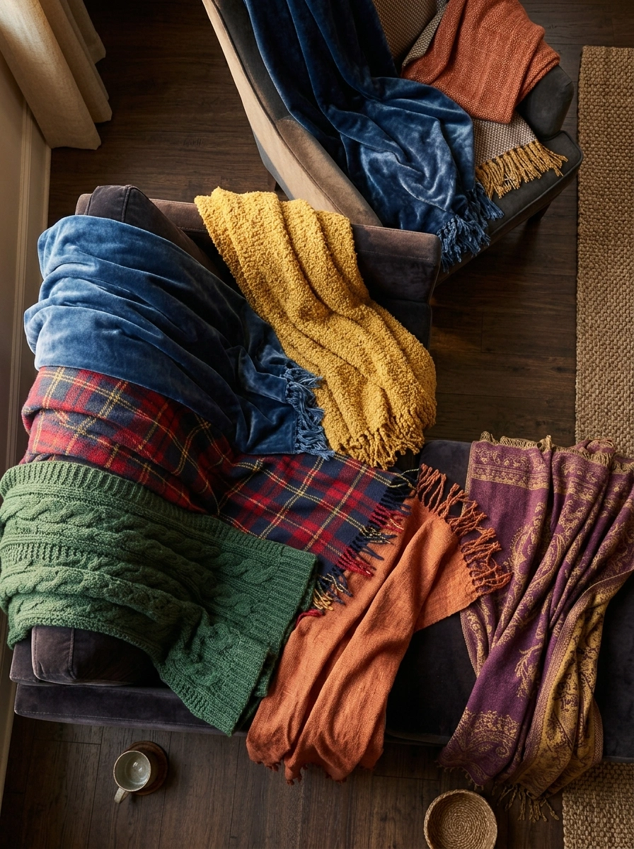 Blankets Draped Everywhere Because Coziness Never Apologizes for Excess