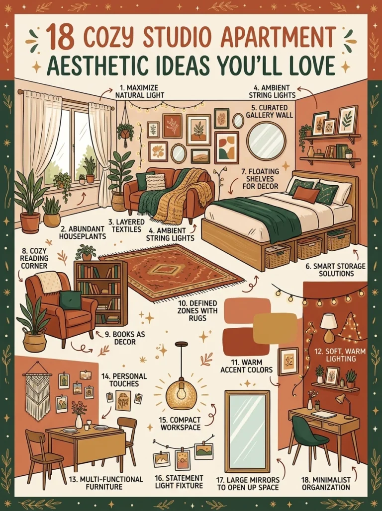 18 Cozy Studio Apartment Aesthetic Ideas You’ll Love