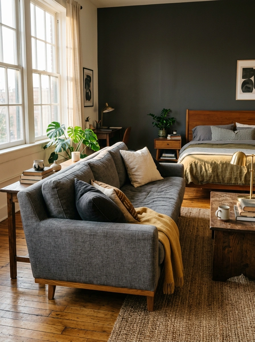 Furniture Placement That Splits a Room Without a Single Wall in Sight