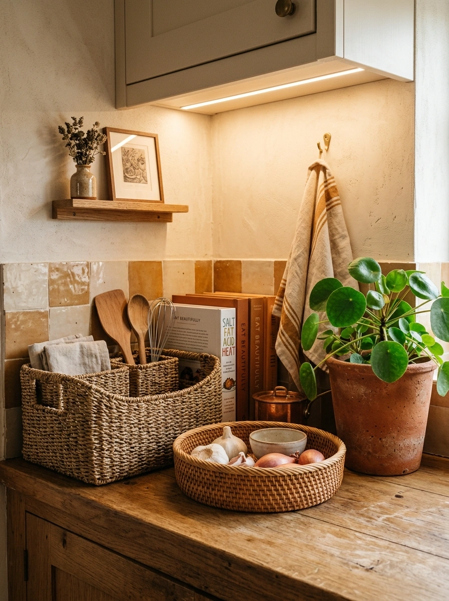 Kitchen and Bathroom Corners Where Boho Touches Still Feel Right at Home