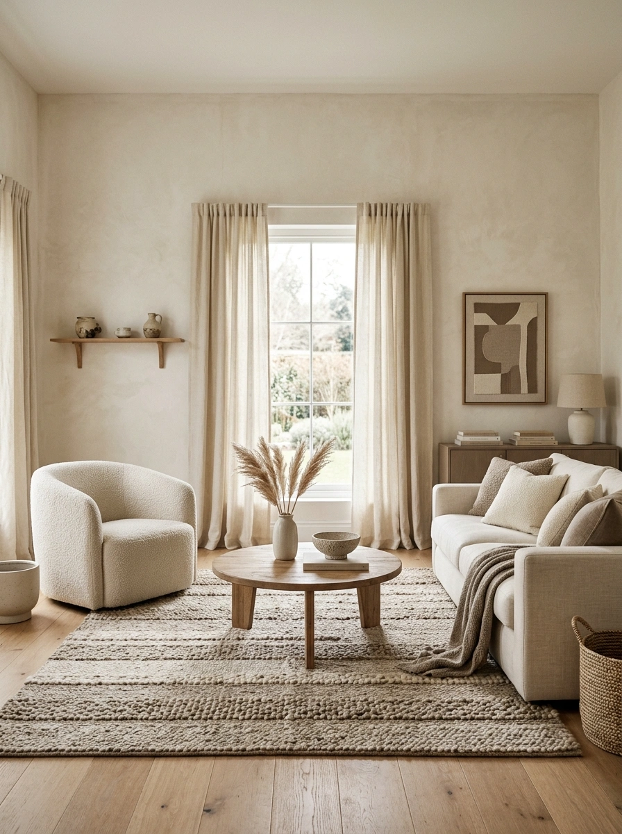 Neutral Tones Layered With Texture Instead of Painted Flat and Bare
