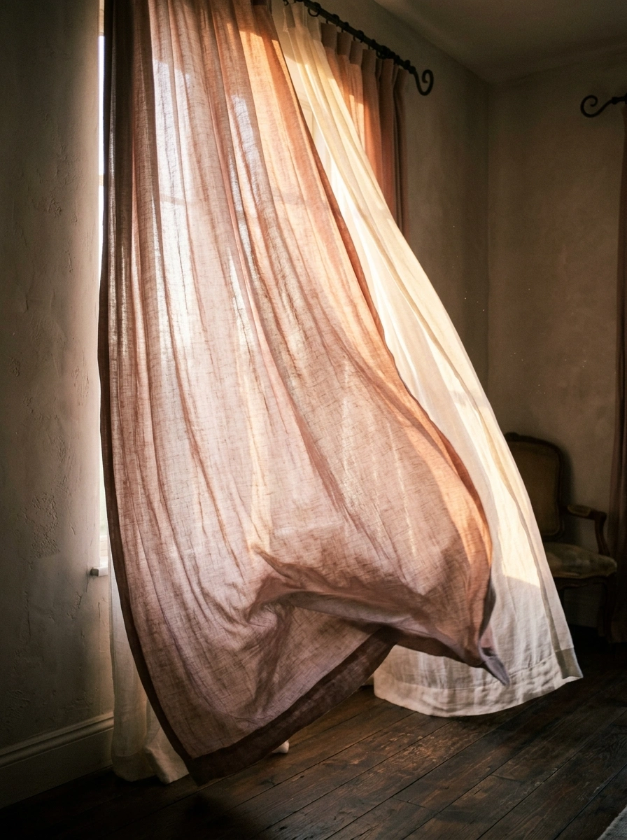 One Curtain Panel That Splits a Small Room Into Two Believable Zones