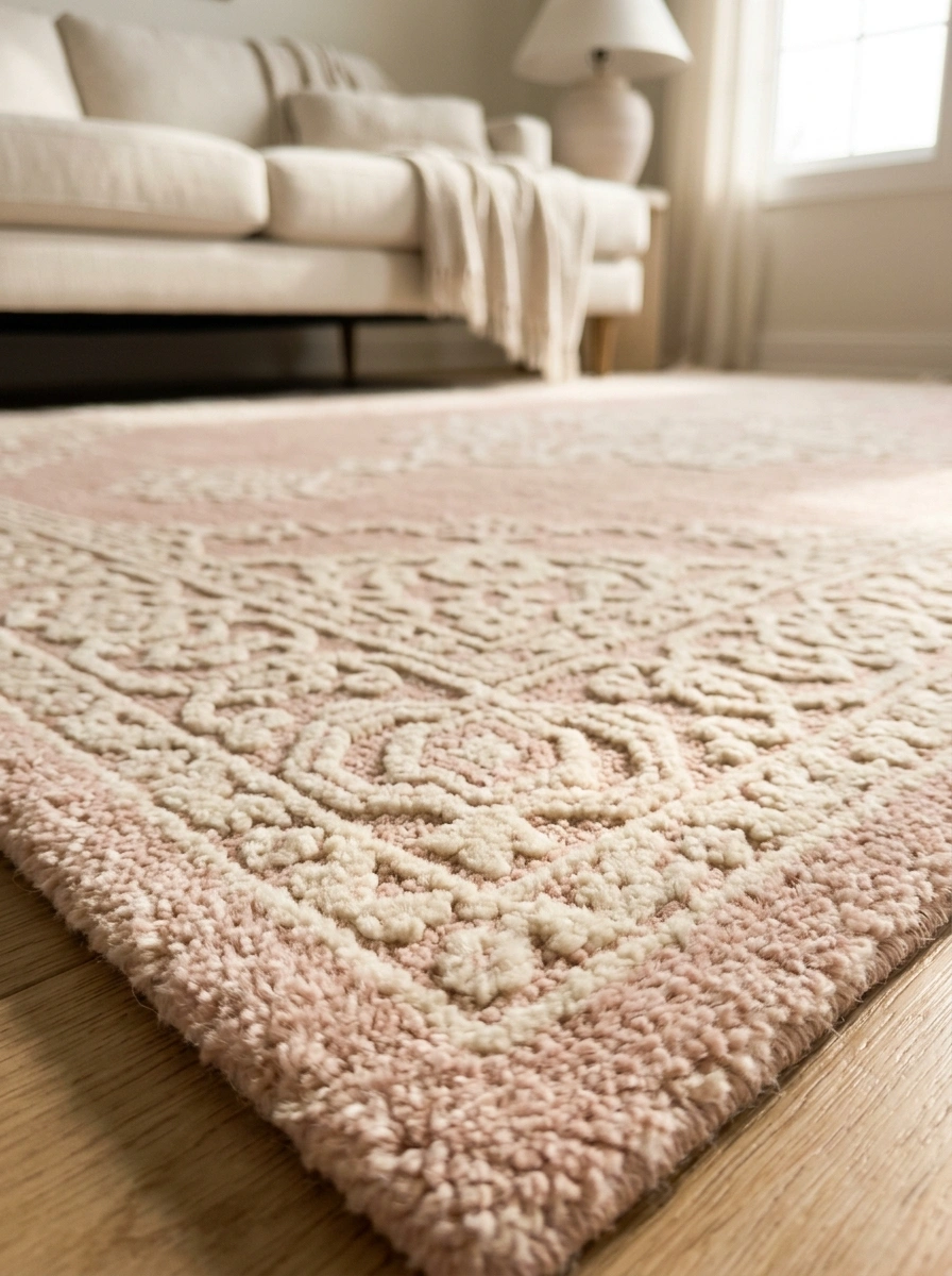 Rugs That Ground a Feminine Room With Texture and Gentle Pattern