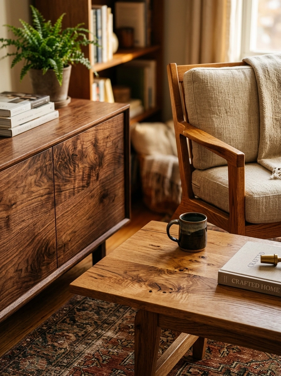 Warm Wood Tones That Anchor a Room in Quiet Familiar Comfort